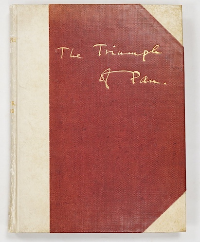 Neuberg, Victor, B. - The Triumph of Pan, London, The Equinox, 1910, 10 of 30 copies on Japanese vellum signed and numbered by the author, presentation inscription from the author to Edward Scott of Hove, 1911.